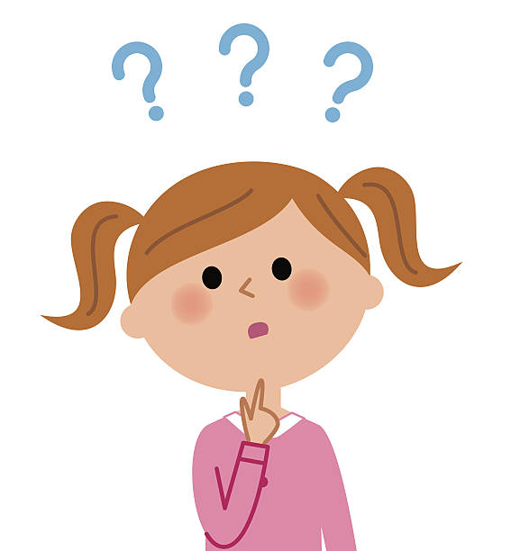 An illustration of the girl who feels a doubt.